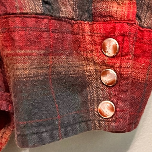 Stetson - Men’s XXL - Red & Blue Flannel Style - Pearl Snap Western Shirt - - Picture 4 of 14